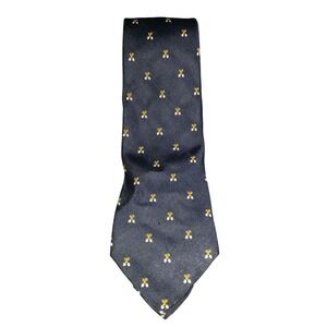 Brooks Brothers Makers Italian Silk Tie Blue Geometric Scissors Mens Formal Wear